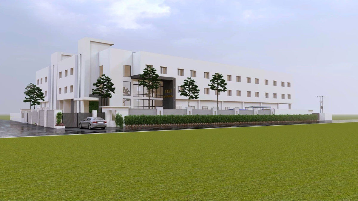 Architectural render of the Iraj International facility