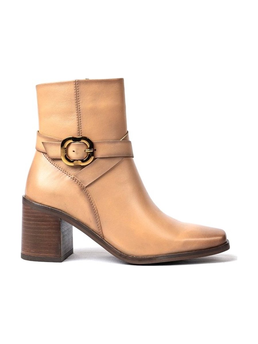 Beige leather, ring buckle