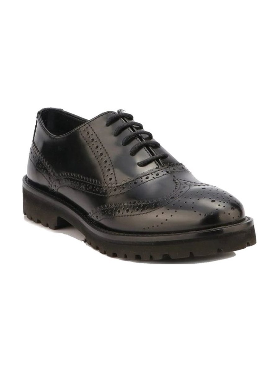 Black leather brogue