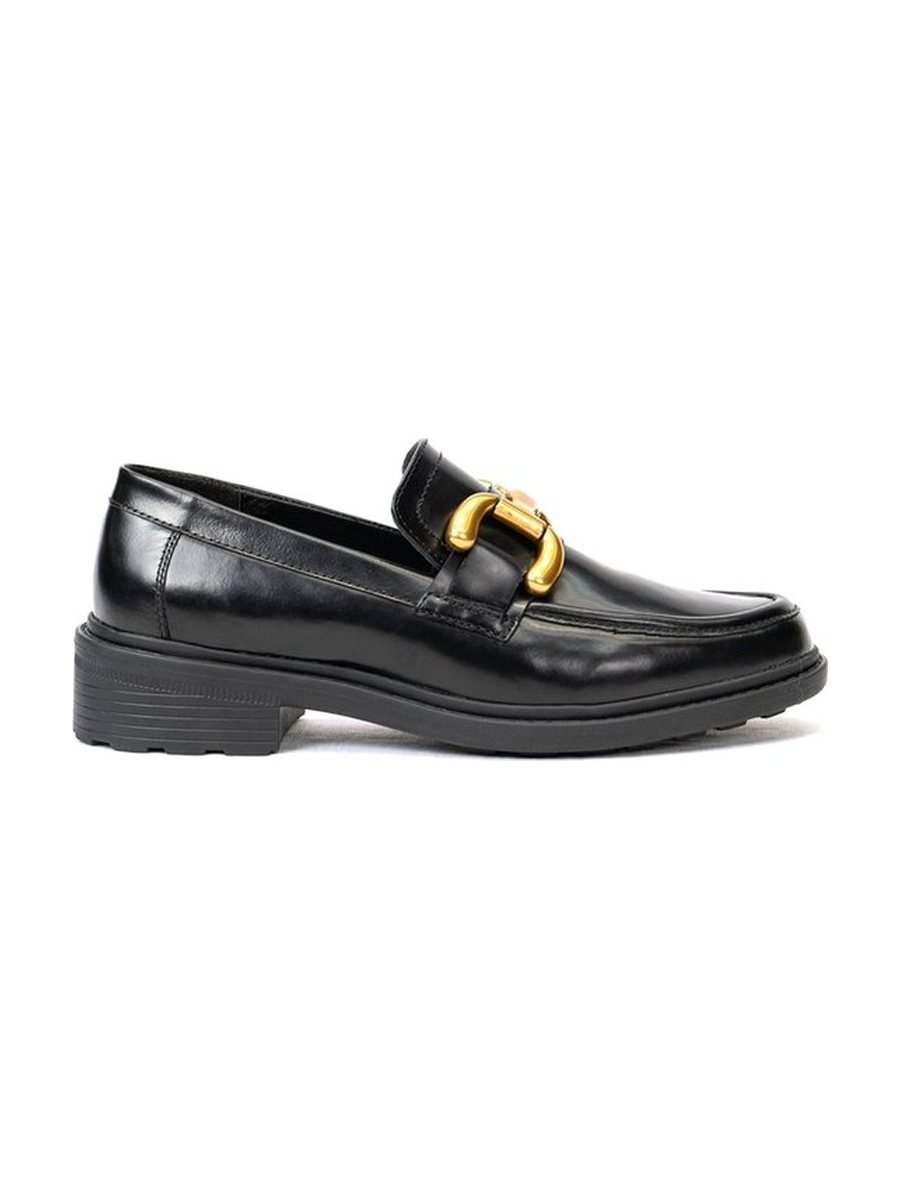 Black leather, gold bit