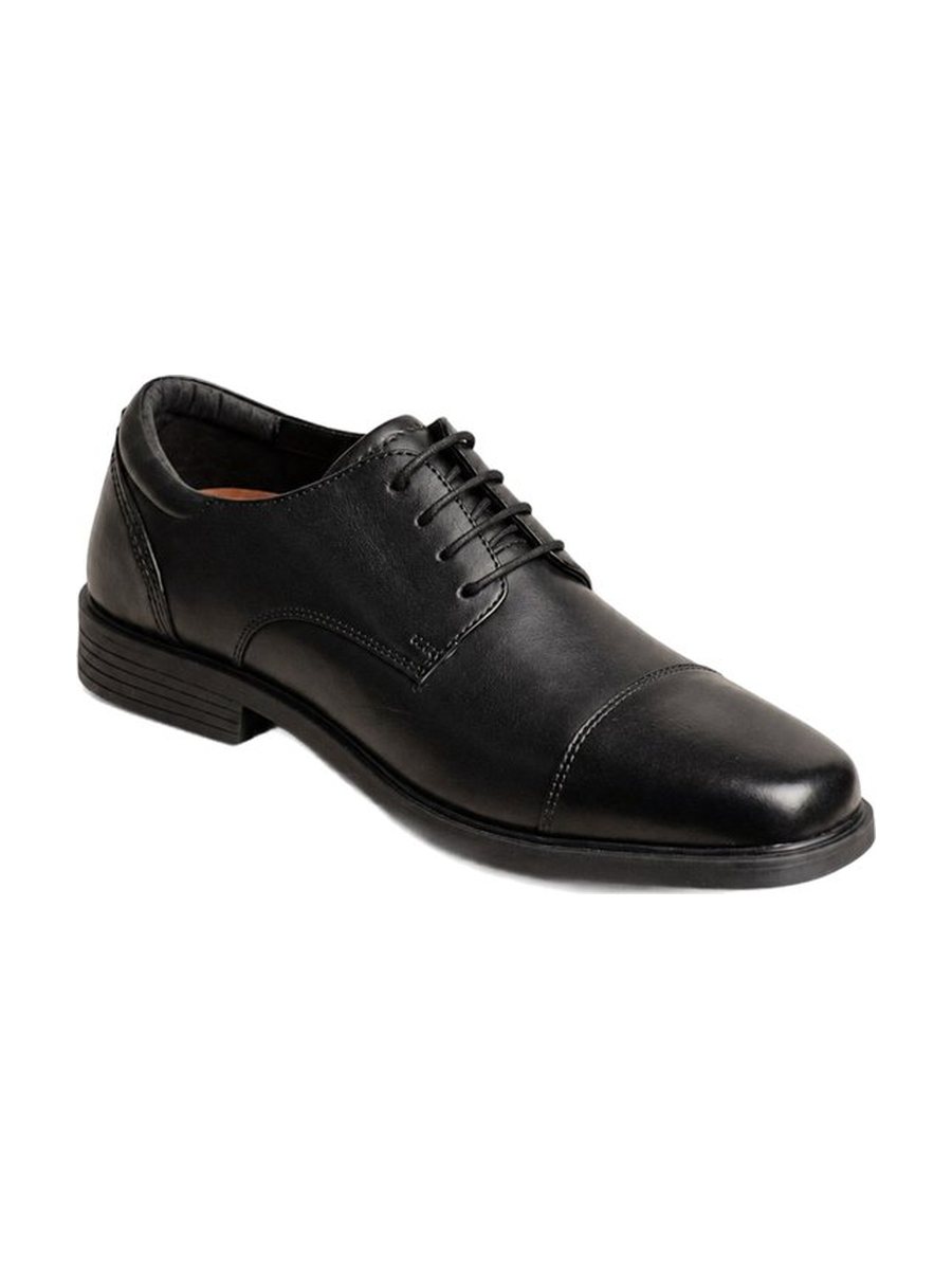 Black leather, toe cap
