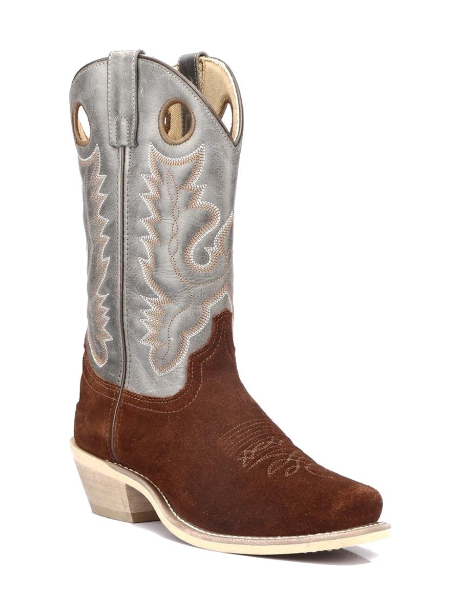 Blue shaft, suede foot