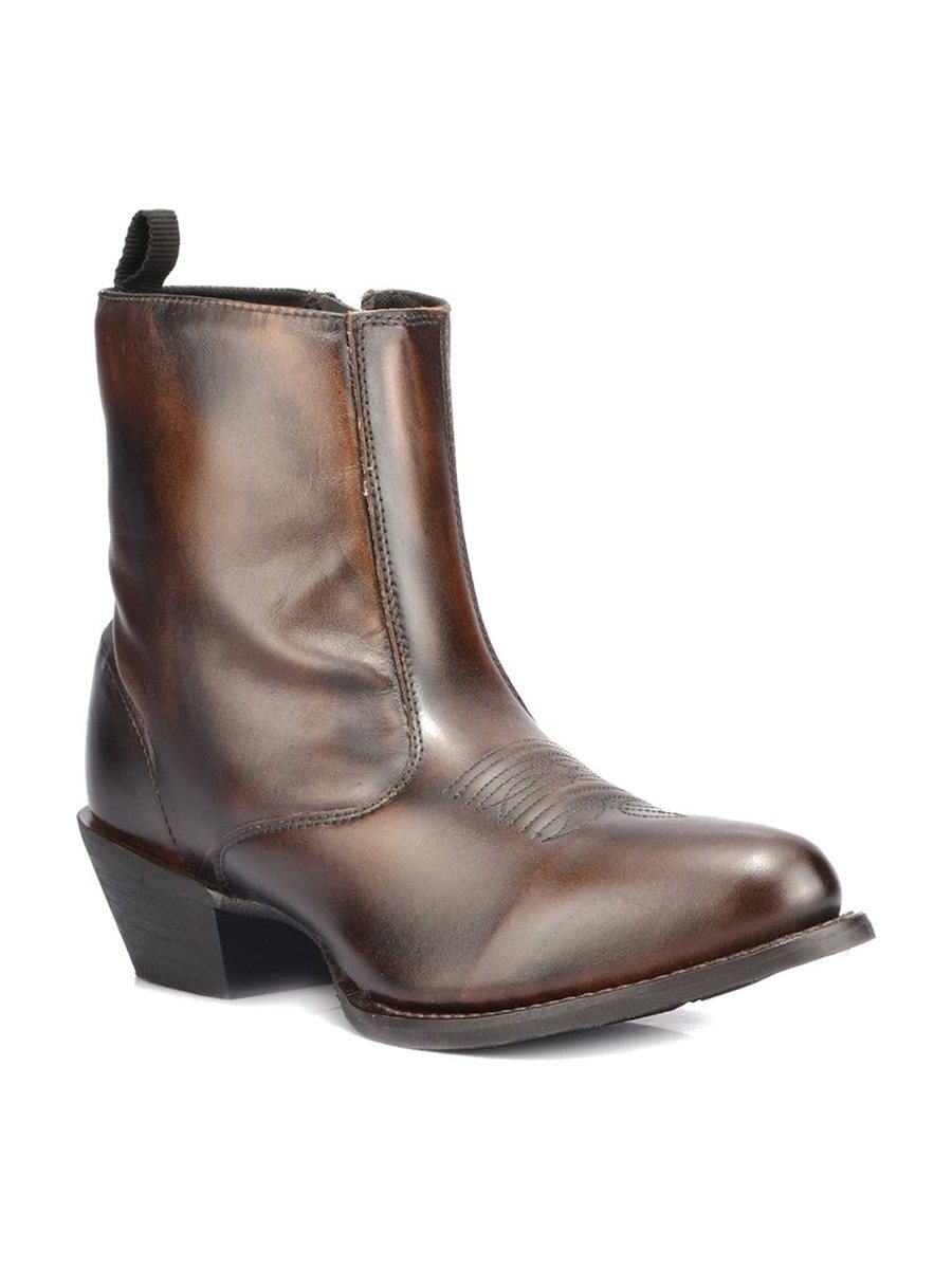 Brown leather, pull-on