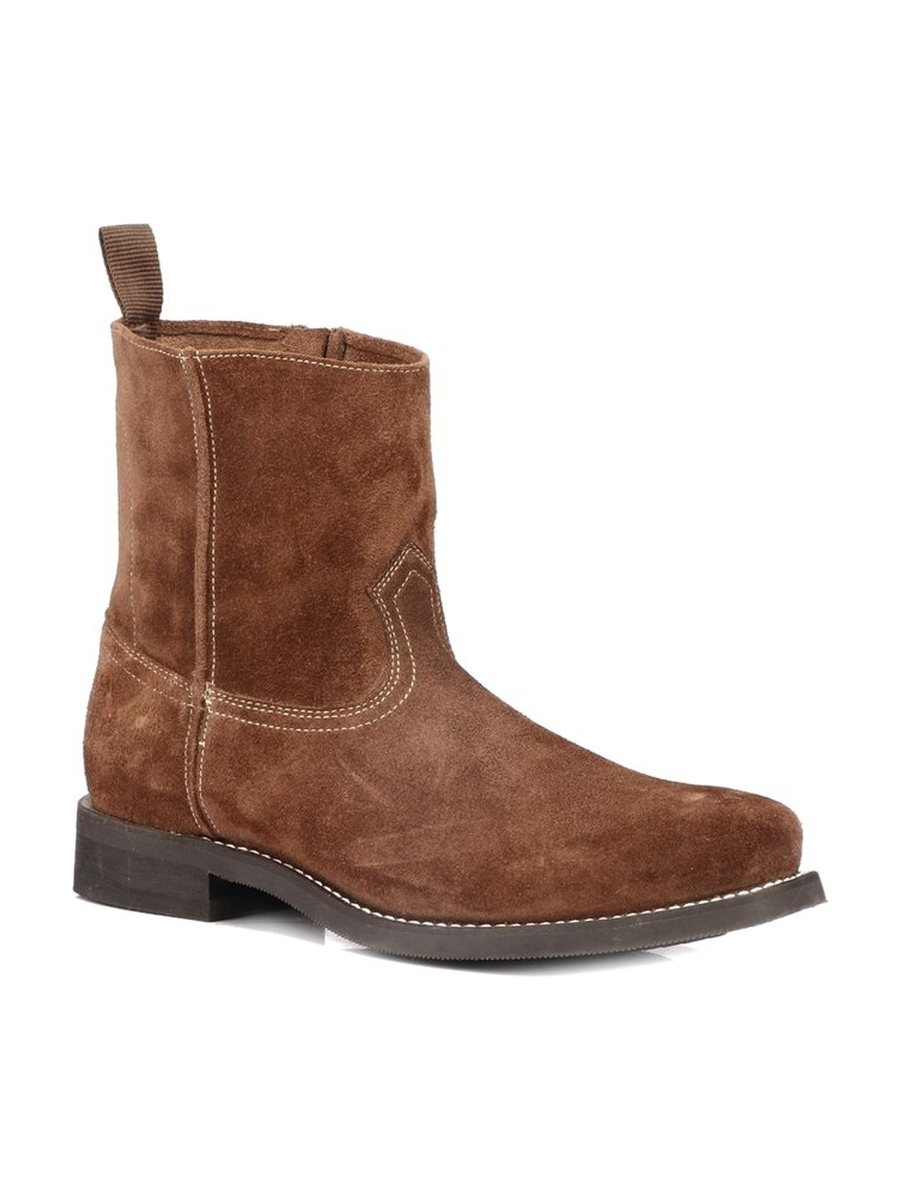 Brown suede, pull-on
