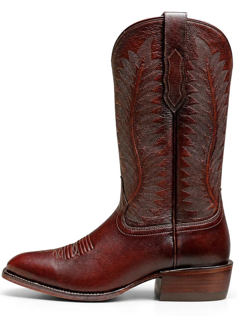 Burgundy leather, tonal stitching Goodyear welted Western boot made by AFPL