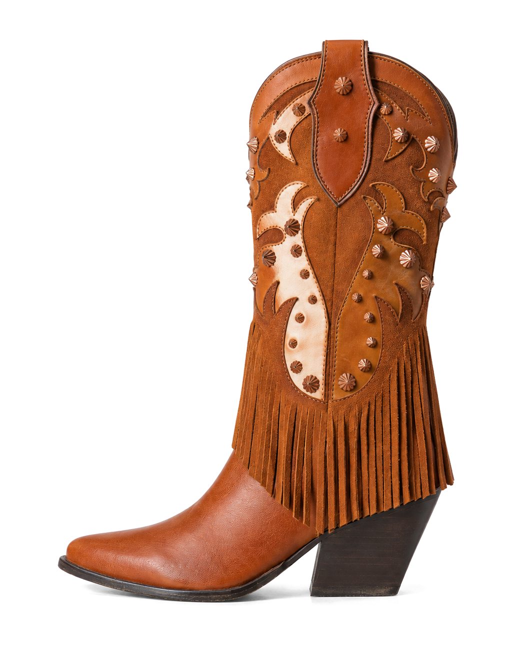 Fringed tall boot