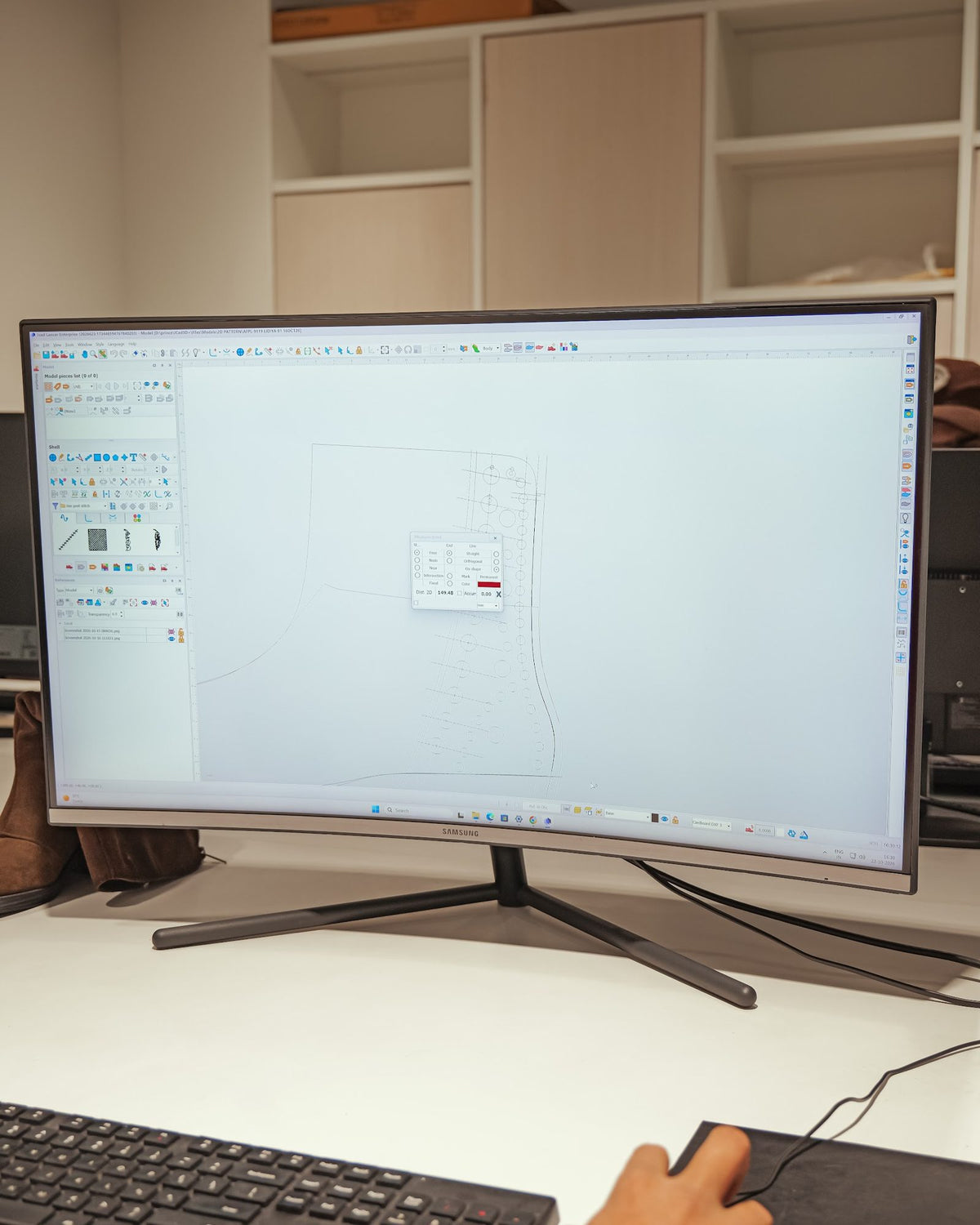 A pattern being developed in CAD software