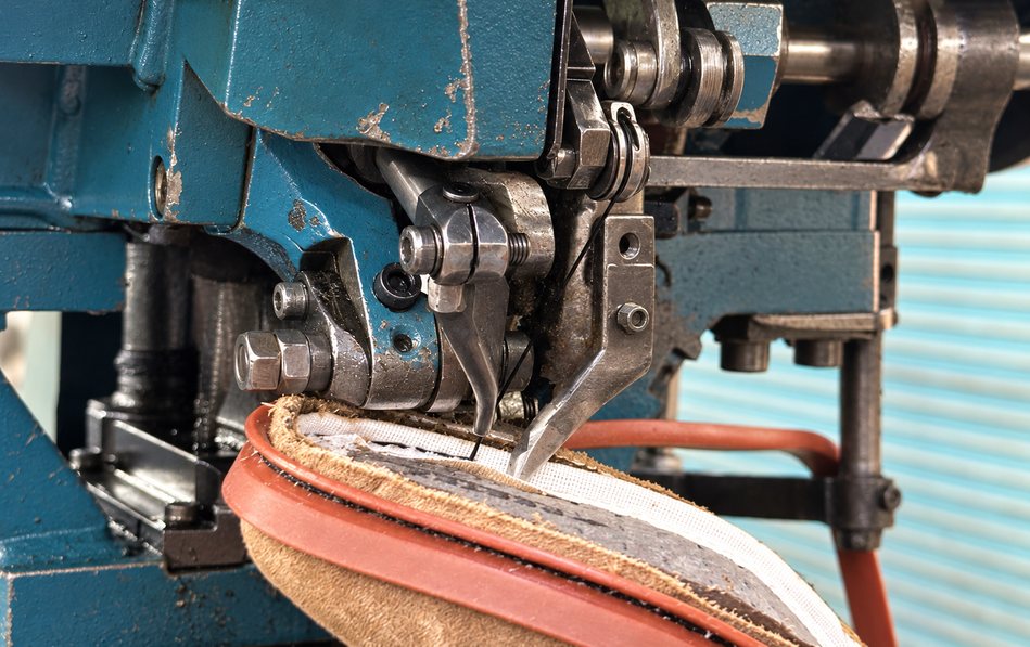 Sole stitching on our own equipment at AFPL