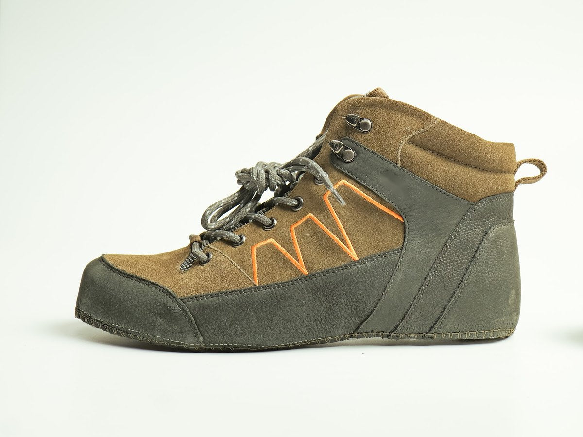 A suede hiker upper with contrast lacing