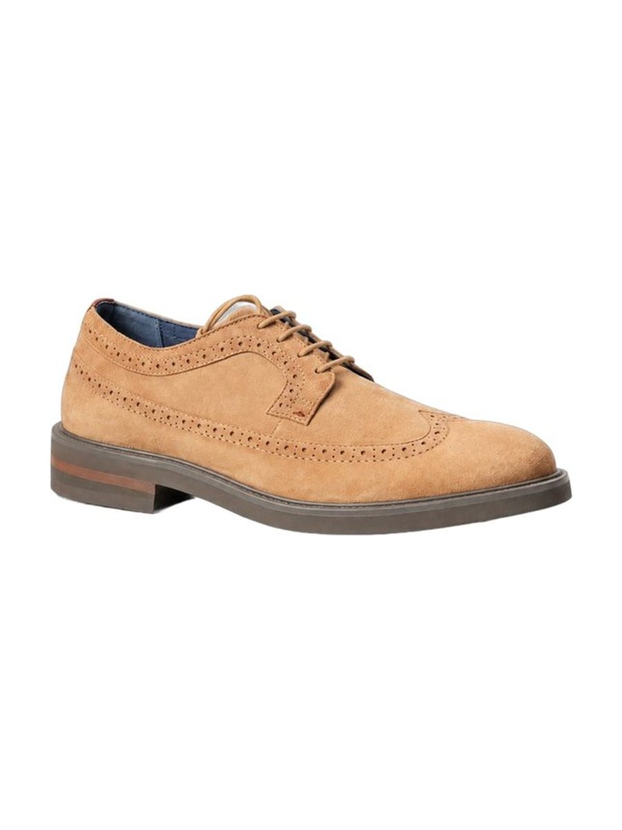 Tan suede wingtip