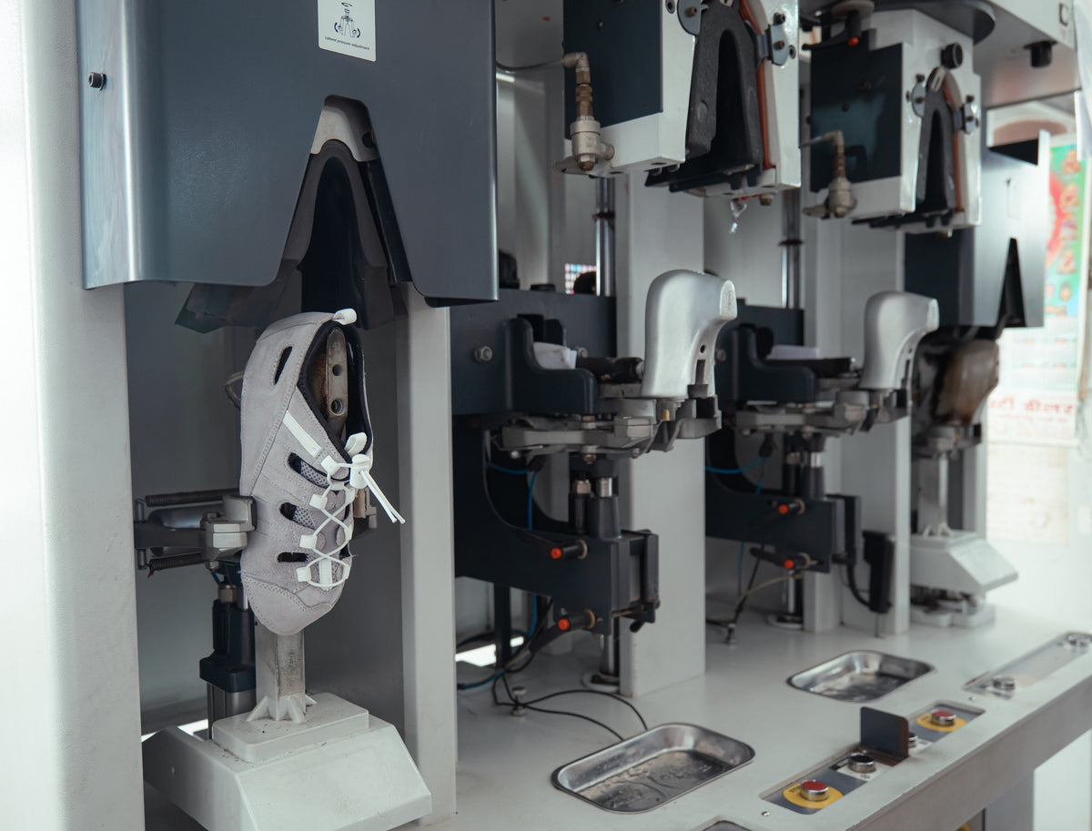 An upper on toe and counter forming machines