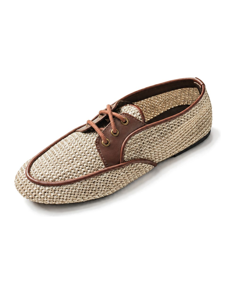 Woven boat shoe