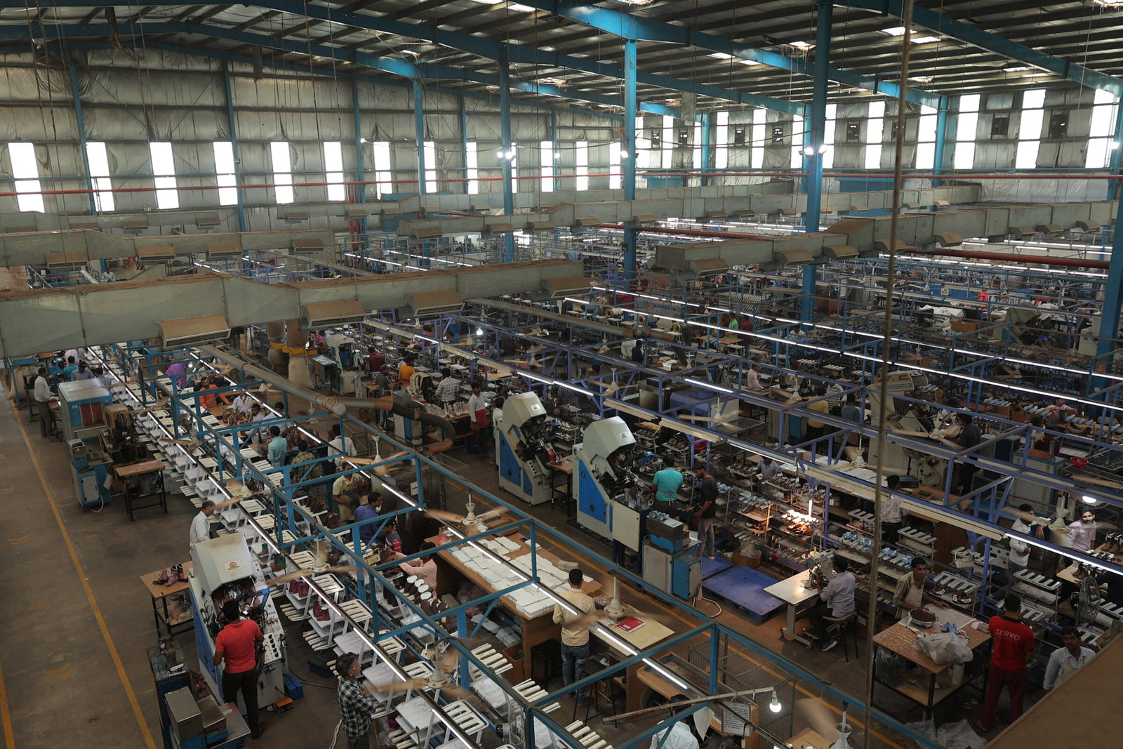 Women's ankle boot being closed on the line at AFPL Global