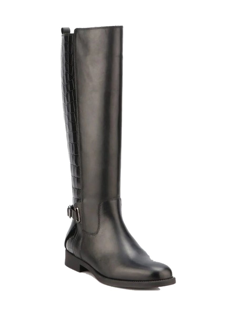Black leather, slim shaft