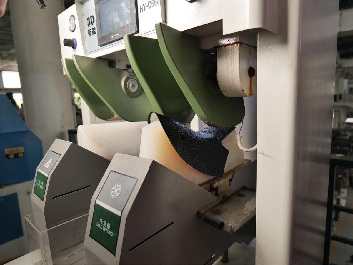 A boot upper on 3D forming machinery