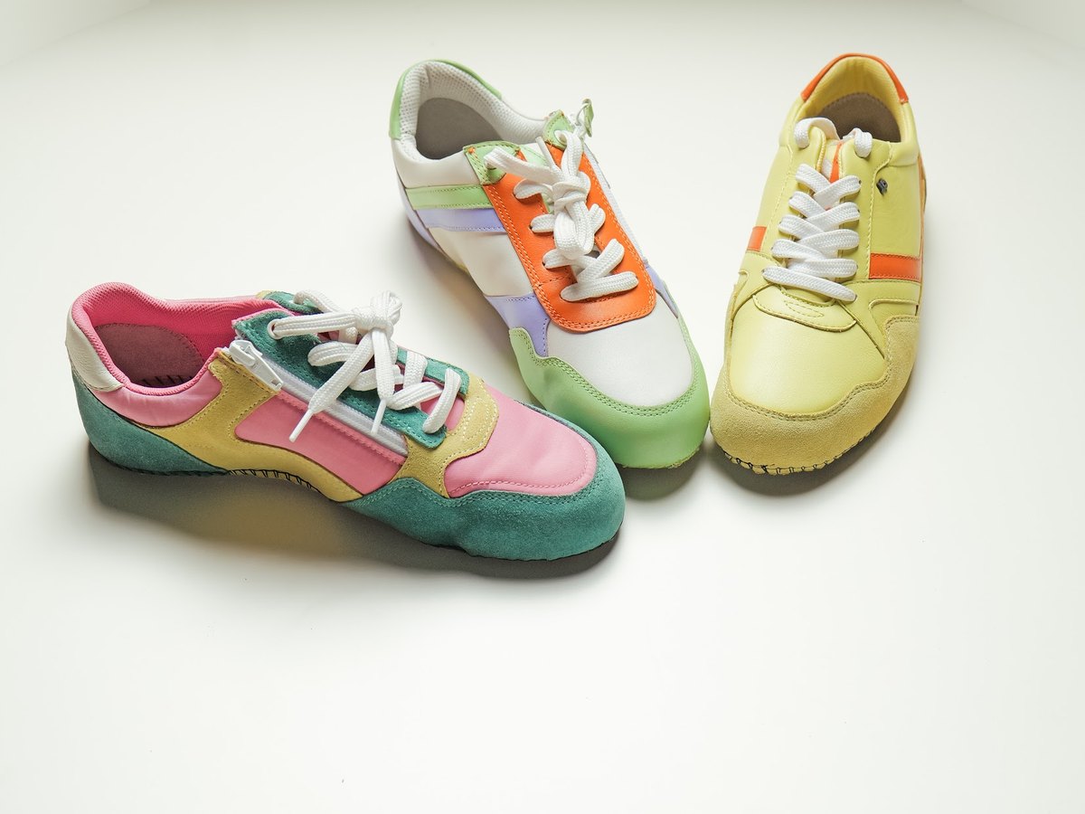 Leather, suede and textile sneaker uppers